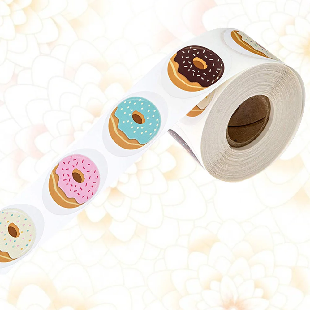 

Donuts Design Sealing Sticker Self-Adhesive Wrapping Stickers For Candy Bags Baking Packaging Label Gift Stickers Kids