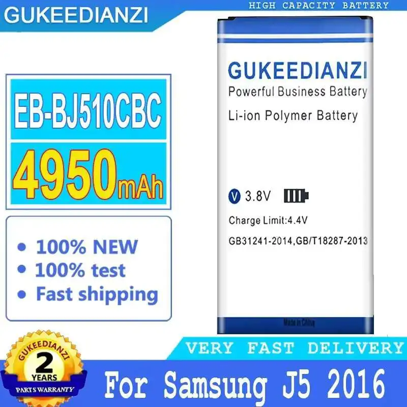 

Durable 4950Mah EB-BJ510CBC For Samsung Galaxy J5 2016 Edition J510 SM J510F J5109 J5108 EB BJ510CBC Mobile Phone Battery
