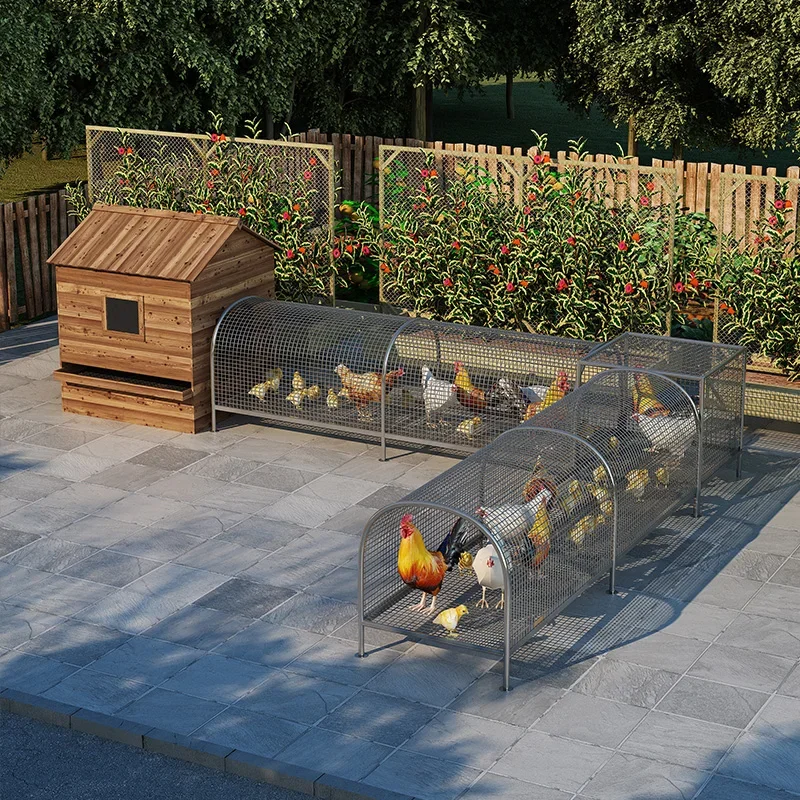 

AANew Rabbit Runway Cage Ground Chicken Cage Tunnel Chicken Cage Outdoor Barbed Wire Pet Chicken Rabbit Special