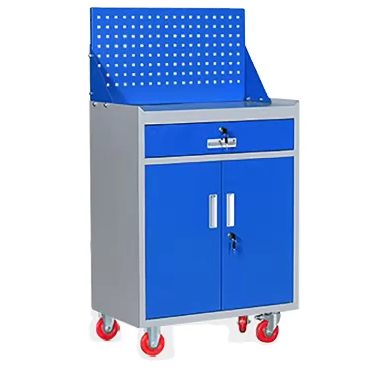 

2-Drawer Mobile Workshop Tool Cart Locker with Wheeled Metal Design