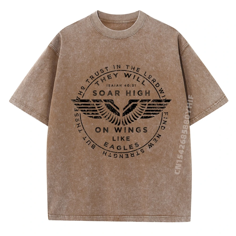 

Хип-хоп футболка для взрослых Soar On Wings Like Eagles, мужские топы и футболки, роскошный дизайн, мужские потертые футболки в стиле ретро