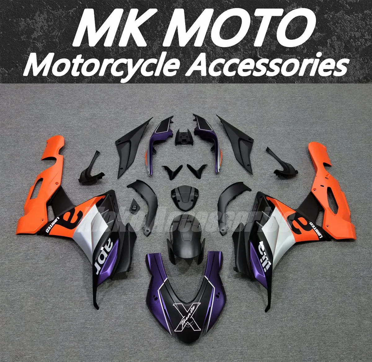 Motorcycle Fairings Kit Fit For RSV4 1100 2022 2023 2024 Bodywork Set ABS Injection Purple Orange Silver Black