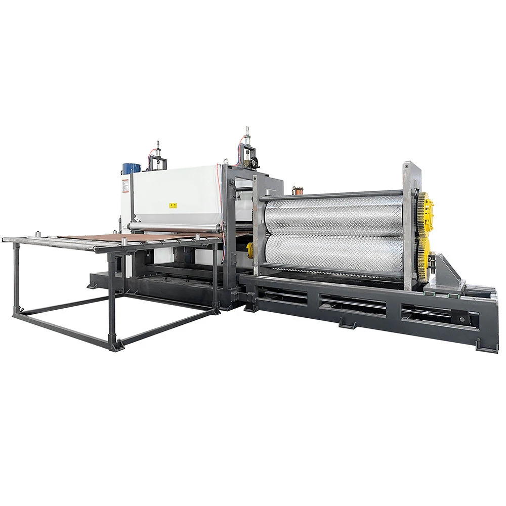 Livellatrice per piastre metalliche con pressa per goffratura antiscivolo a quadretti da 1-6 mm certificata CE