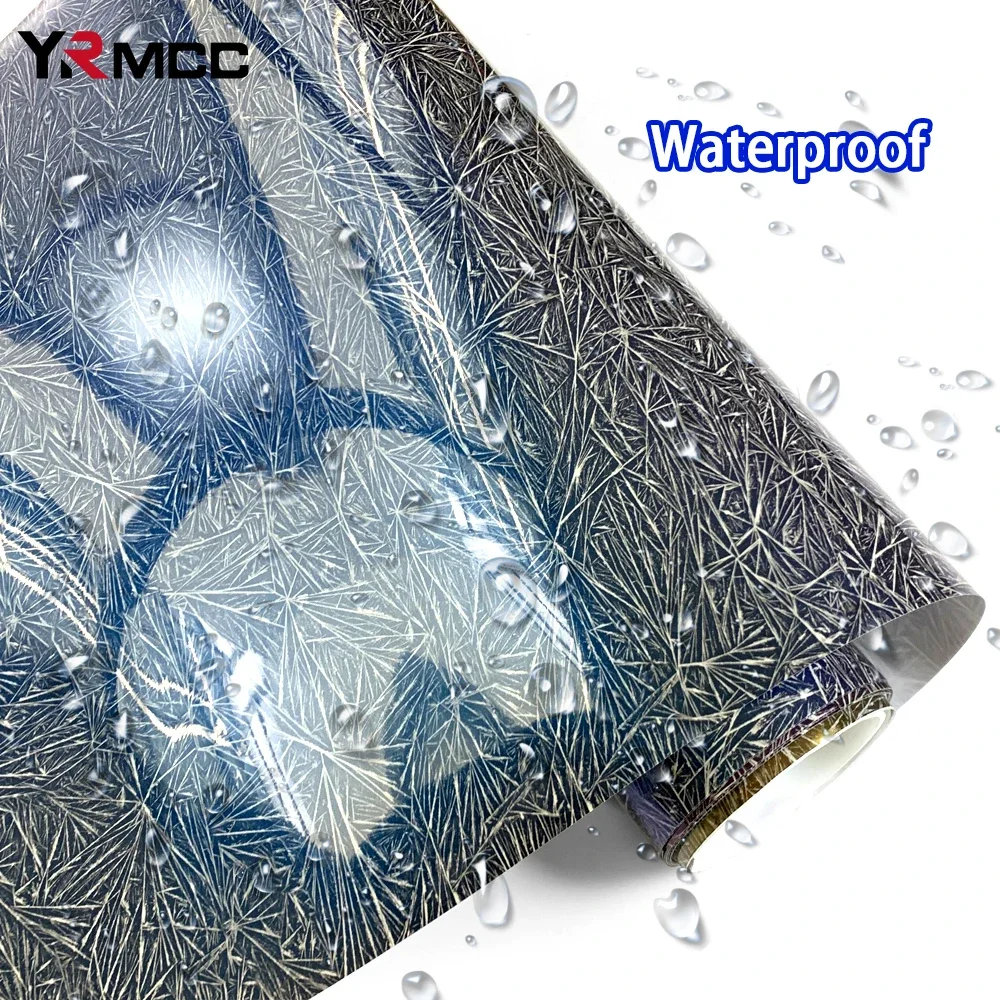 Car Interior Stickers Vinyl Bonnet Body Glossy Anti-scratch Waterproof Film Ice Crack No Bubble Carbon Fibre Creative Stickers