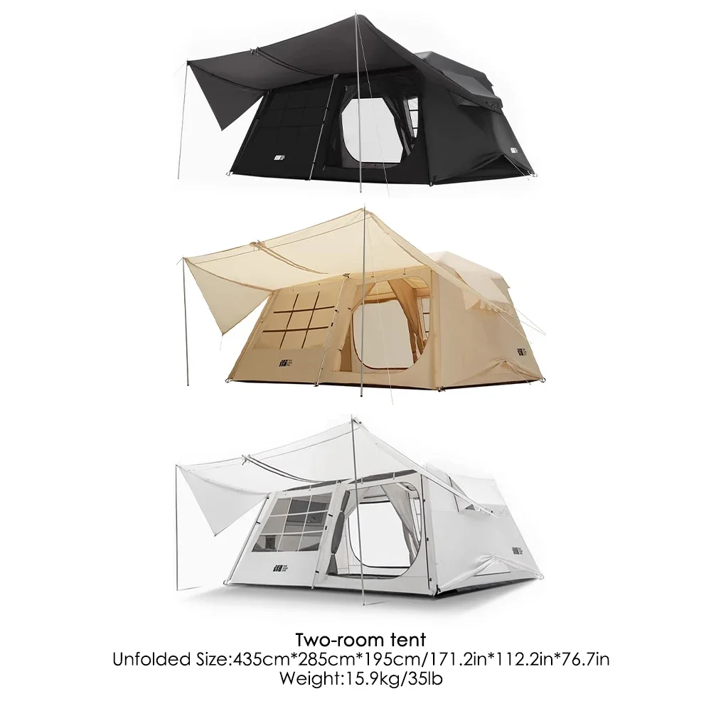 Outdoor Tent Large Space Family Camping Tent Portable Waterproof Luxury Shelter Travel Mountaineering Ridge Tent