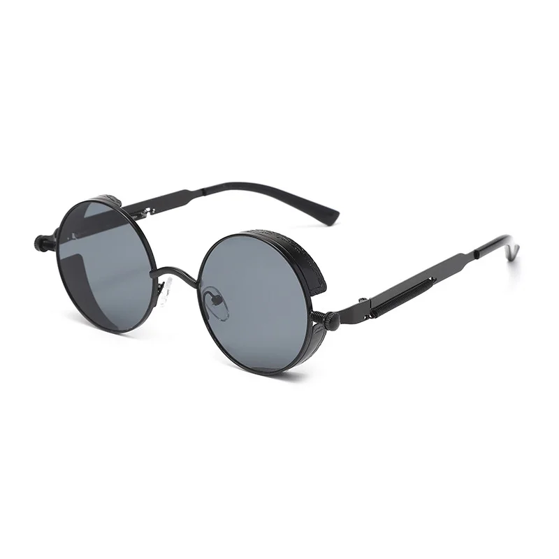 SHONEMES Round Sunglasses Vintage Steampunk Sun Glasses Hollow Frame Outdoor UV400 Eyewear Orange Black for Men Women