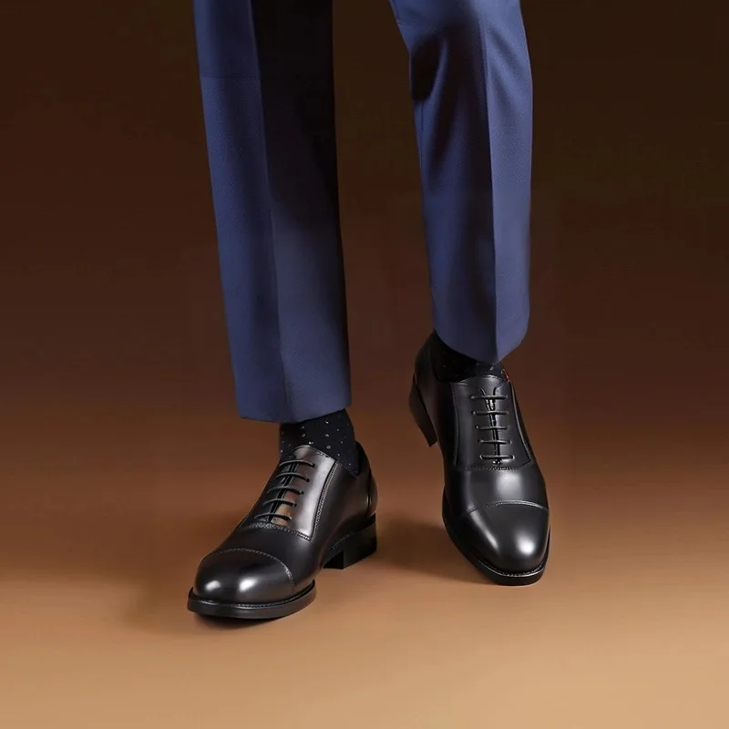 Italian Mens Dress Shoes Luxury Handmade Quality Genuine Leather Breathable Elegant Fashion Wedding Social Party Shoes for Male