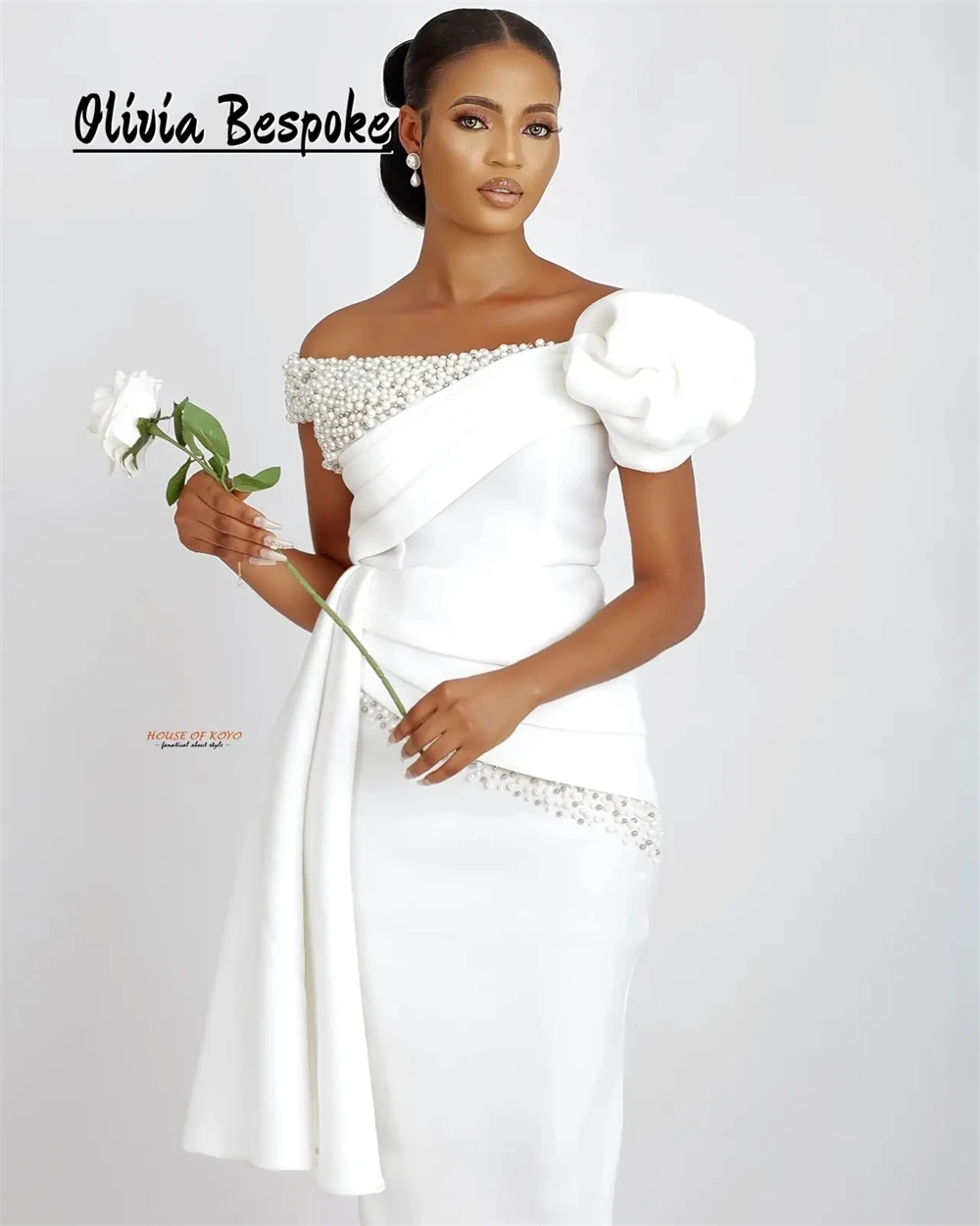 Impeccable Off The Shoulder Wedding Dresses For Brides 2025 Beads Pearls Mermaid Aso Ebi African Reception Gowns Customized