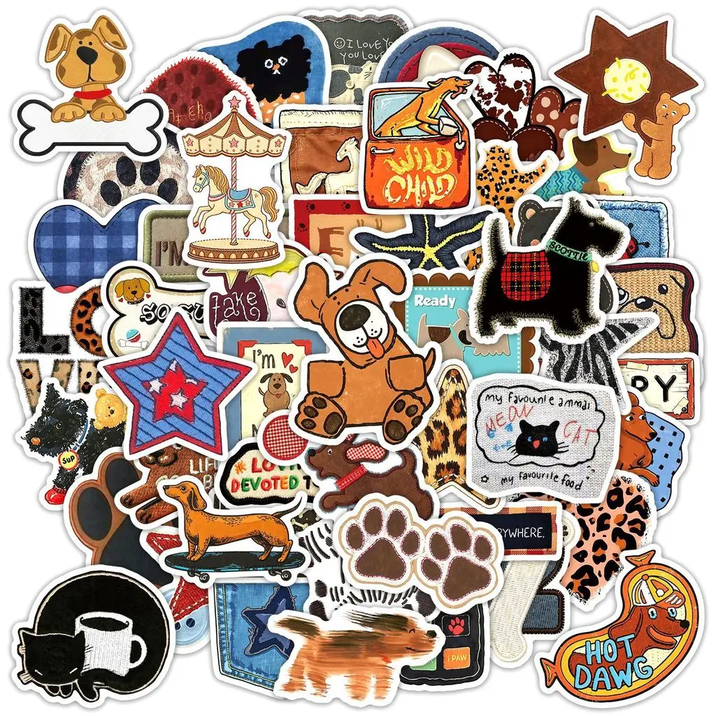 50 Hojas de Pegatinas Vintage Americanas de Animales, Calcomanías Retro Impermeables para Diario, Escritorio, Manualidades, Decoración, Papelería