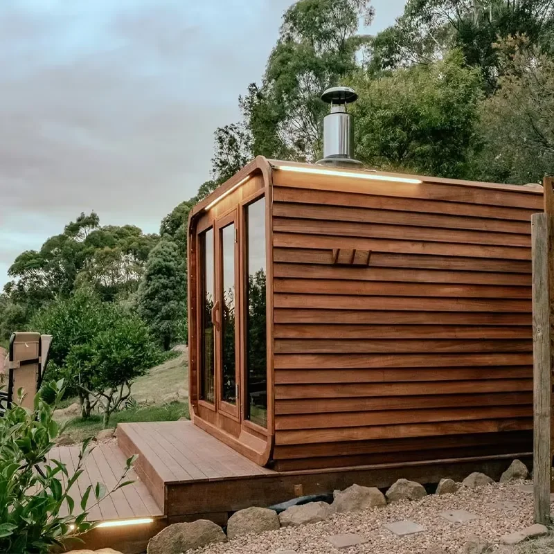 8-10 people winter outdoor electric wet steam sauna Hemlock/red cedar solid wood foundry