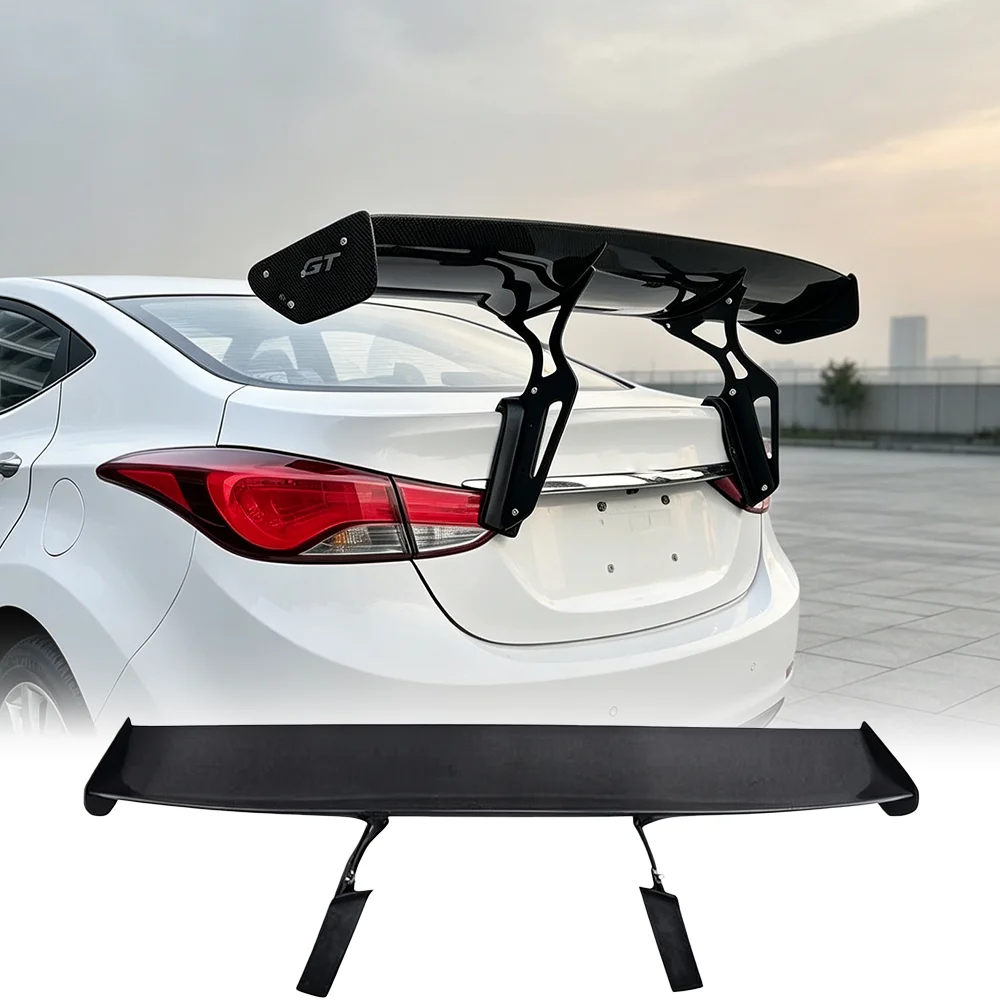 for modern Elantra MD Avante MD 2011-2016 genuine carbon fiber rear spoiler luggage compartment rear wing coupe modification 4
