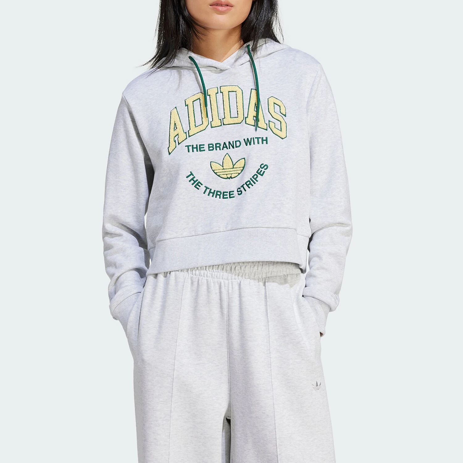 Adidas genuine clover women's printed knitted sports loose sweatshirt IT9846