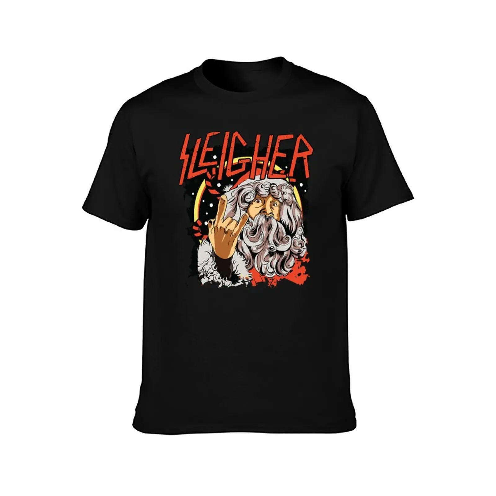 SLEIGHER T-Shirt, Summer Casual Cotton Tee, Oversized Streetwear Tops, Vintage Graphic Print, Loose Fit Short Sleeve