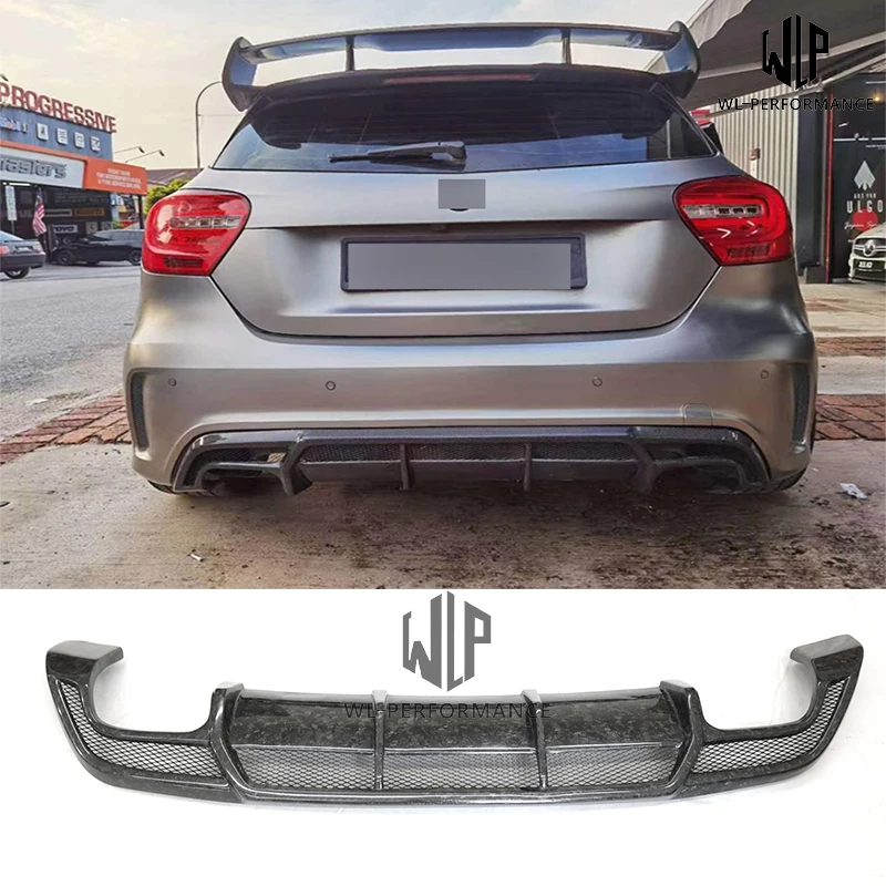 

Hifh Quality Carbon Fiber Rear Lip Diffuser Car Styling for Mercedes Benz A Class W176 A45 Car Body Kit