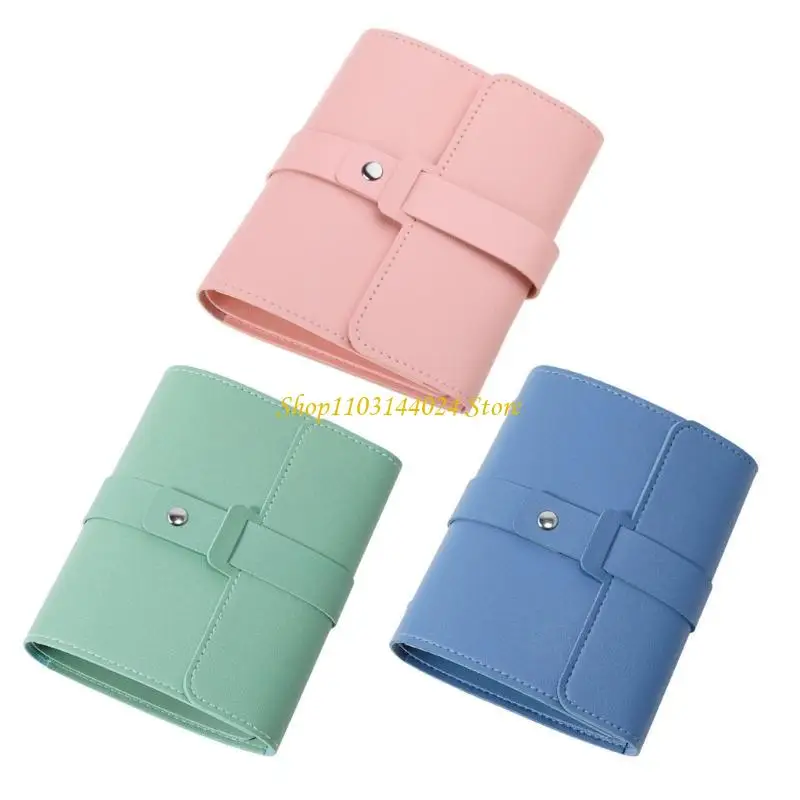N5KE Ear Studs Collection Notebook Earring PU Material Earring Storage Bag Portable PU Earring Cases for Earrings
