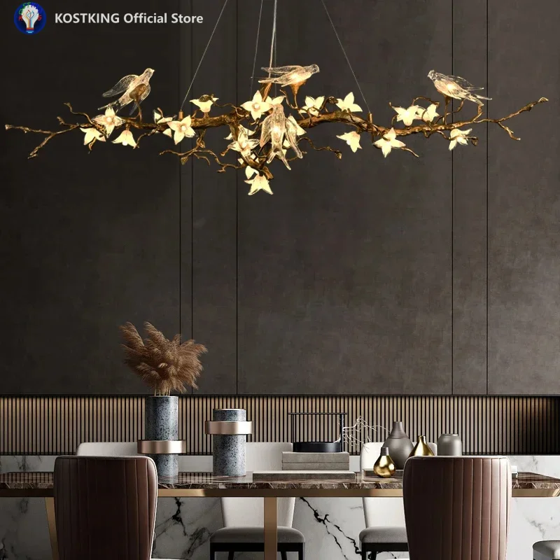 

2025 Living room chandelier light luxury dining room lamp modern art personality new Chinese art atmosphere tea room lamp