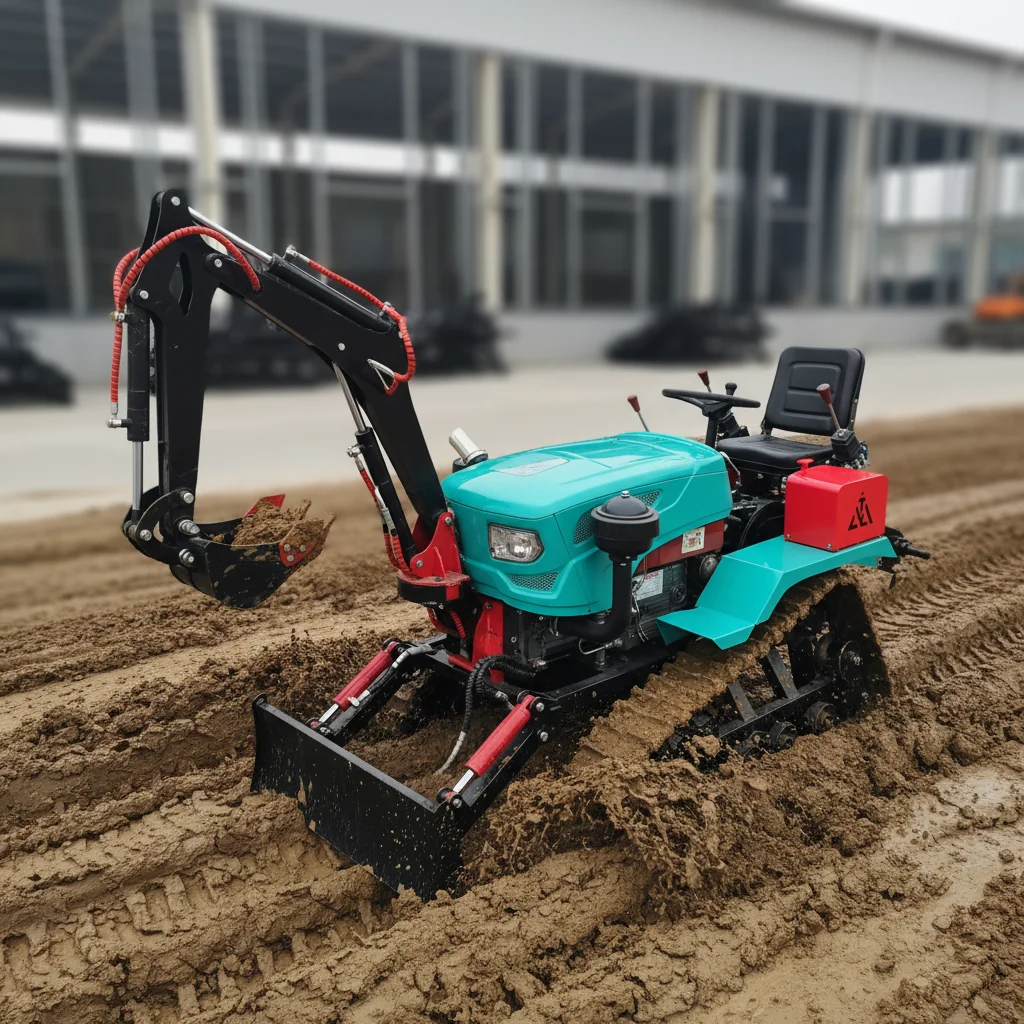 Customize Agricultural Tractor Equipped with Rotary Tillage and Ditching Accessories