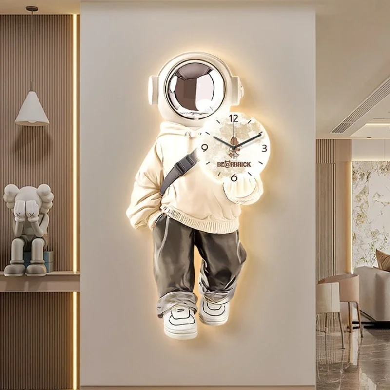 Large Wall Art Clocks with Light LED Mural Luxury Wall Ornaments Bedroom Kitchen Watches Coffe Bar Home Decoration Accessories