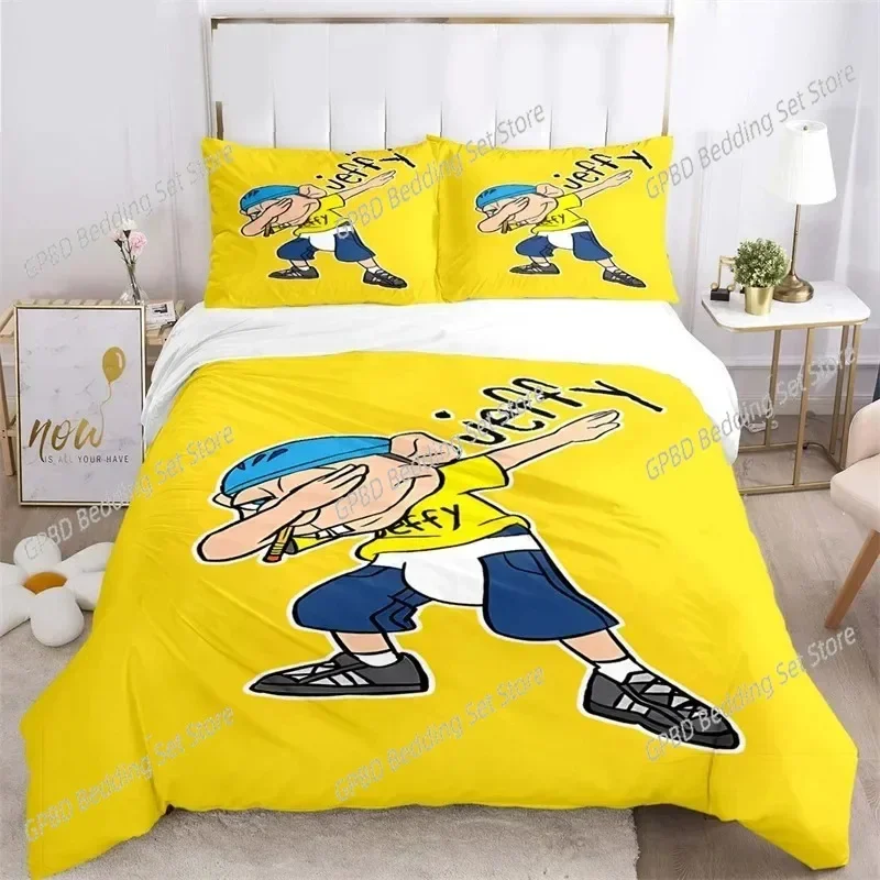 3D Print Cartoon SML Jeffy Comfortable Duvet Quilt Cover Pillowcase Bedding Set Children Bedroom Decoration Home Textile 6