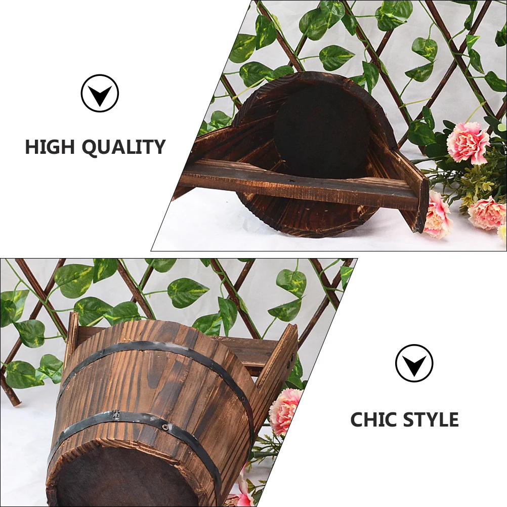 

Retro Solid Wood Fence Large Outdoor Pots Planters Rustic Succulent Garden Decor Wooden Planter Boxes Bucket Flower Pot Fence