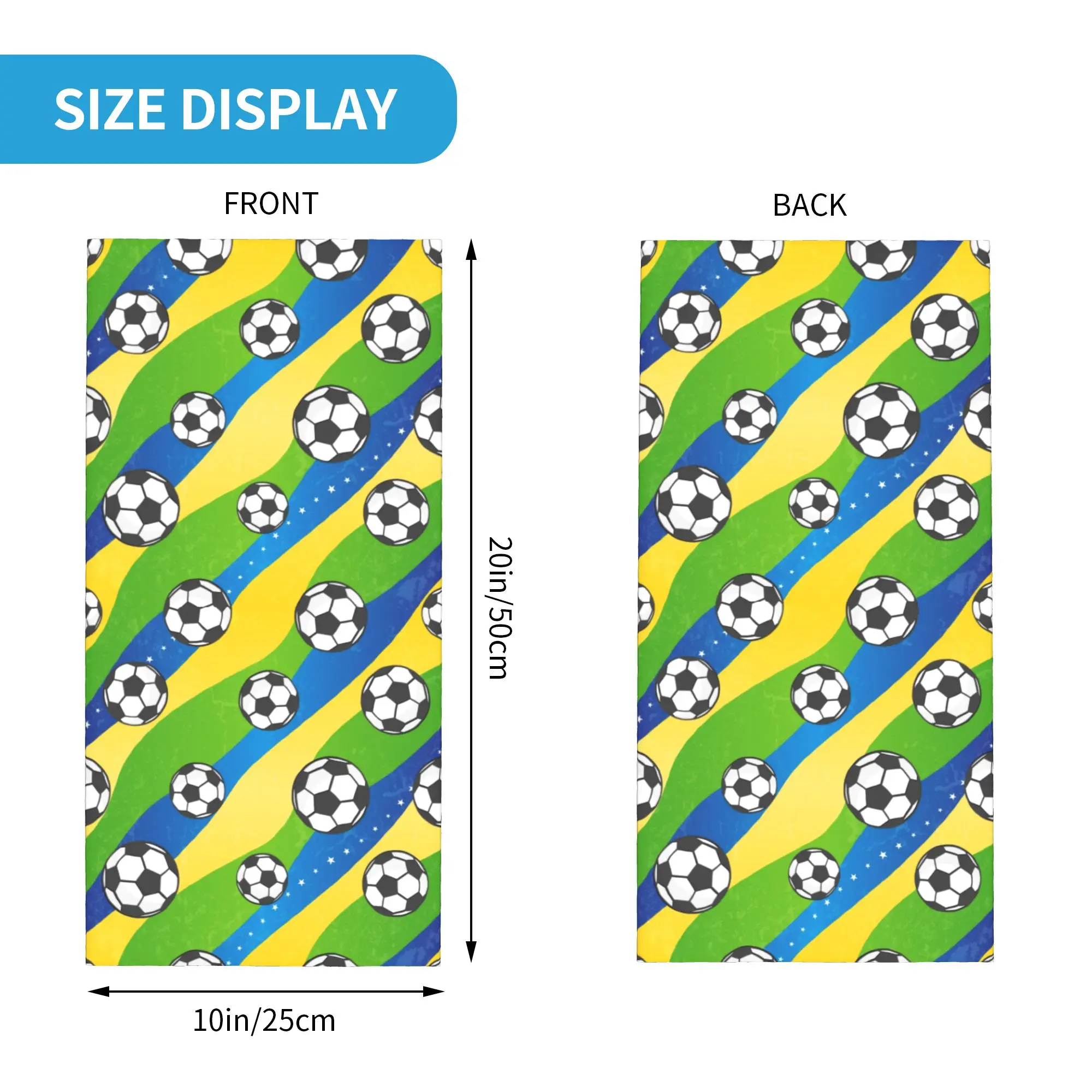 Custom Football Pattern Bandana Neck Gaiter UV Protection Face Scarf Cover Women Men Soccer Ball Sports Headwear Tube Balaclava