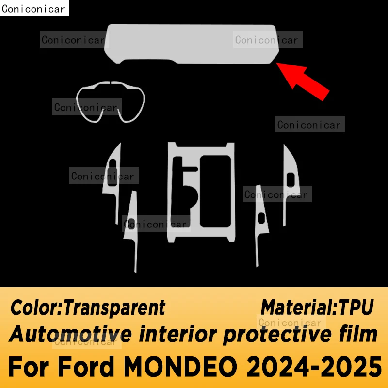 لفورد مونديو 2024 2025 لوحة الملاحة السيارات الداخلية شاشة بولي TPU طبقة رقيقة واقية المضادة للخدش ملصق #2