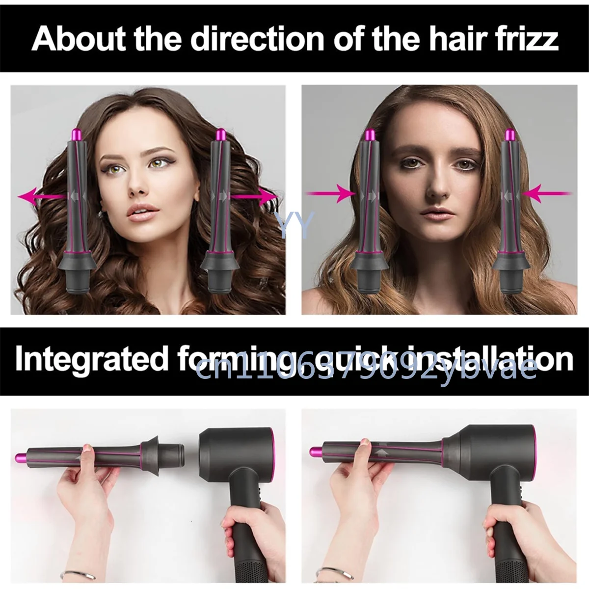 Apply for Dyson Supersonic Hair Dryer Air Styler Cylinder Comb Rose RedHair Dryer Curling Attachment Automatic Curling Nozzle
