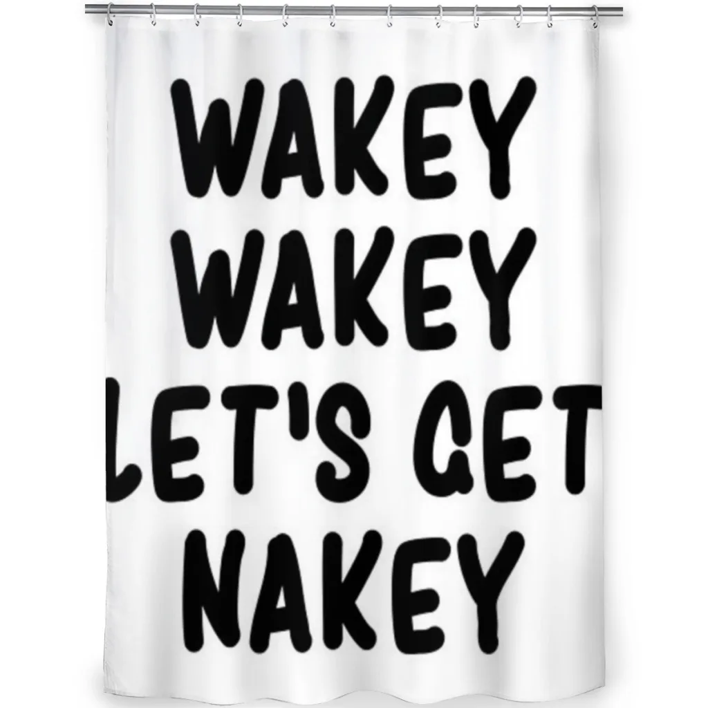 Wakey Wakey Let's Get Nakey Funny Shower Curtain Landscape Bath Curtain With Hooks for Bathroom waterproof scenery