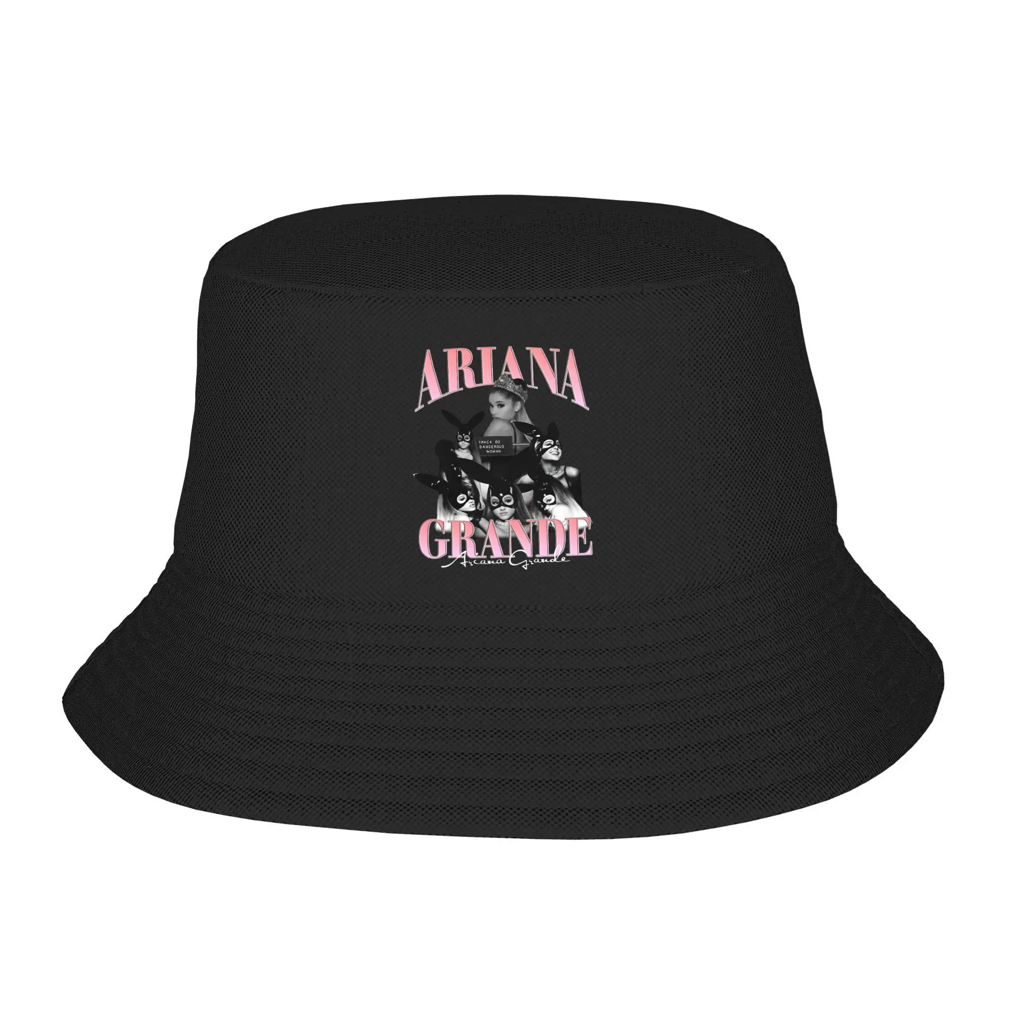 

Unisex Ariana Grande Singer Poster Bucket Hat Personality Fisherman Hats Spring Casual Hunting Caps Streetwear Visor Hat