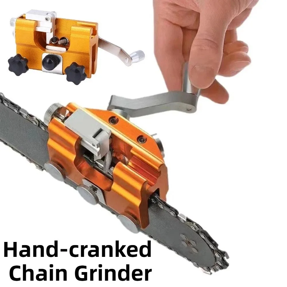 

Portable Hand-cranked Chain Grinder Chain Grinder for Chain Saws Hand Chain Sharpener Chain Clamp 3pcs Sharpening Heads