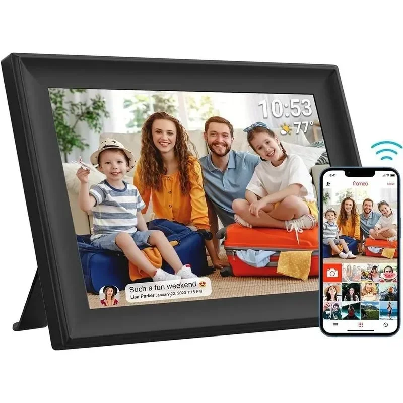 

10.1-Inch WiFi Digital Picture Frame with Touch Screen, 32GB Storage, USB/SD Card Wall Mountable Aut