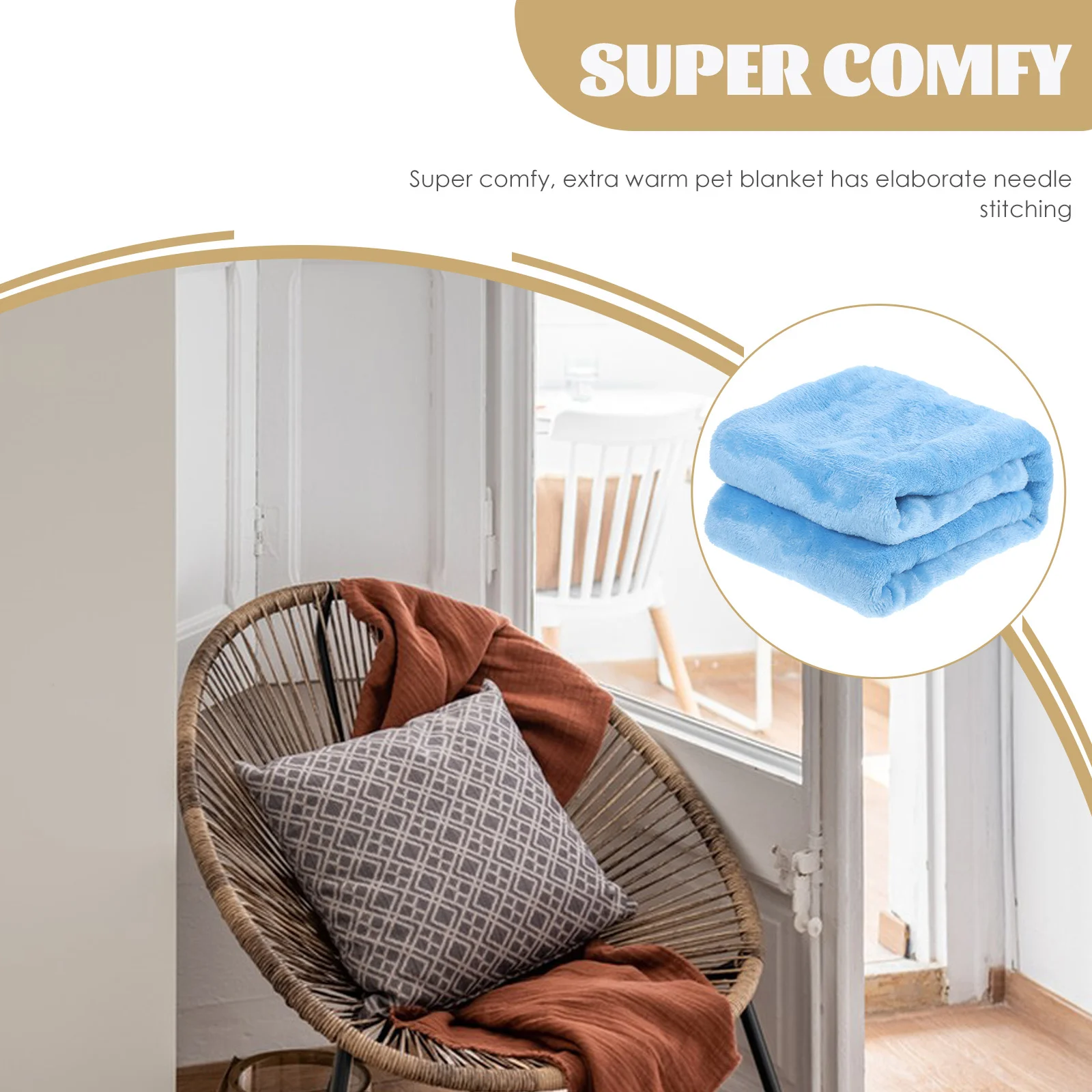 Einfarbige Haustierdecke, himmelblau, weiches Flanell-Fleece, warme Bettwäsche für kleine Haustiere, leicht, bequem zum Schlafen