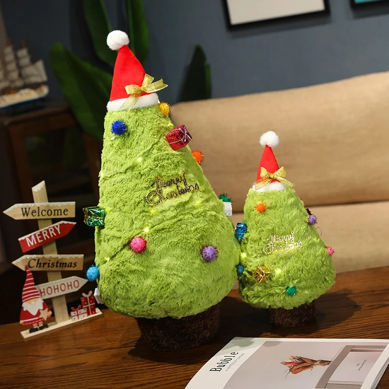 20-100CM Simulation Christmas Tree Plush Toys Cute Evergreen Plush Pillow Dolls Wishing Trees Stuffed Christmas Dress Up Gift