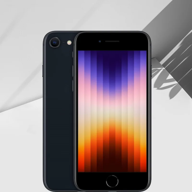 كاميرا Apple iPhone الأصلية غير مقفلة SE 2022 SE3 4.7 بوصة 4G RAM 64GB 12MP بصمة الإصبع 128GB 256GB ROM A15 شريحة بيونيك هاتف مستعمل