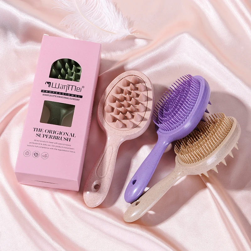 1pc Long Wash Hair Brush Boxed Set 2-in-1 Scalp Massage Comb Detangle Air Cushion Hairbrush Comb Festival Gift Box Comb