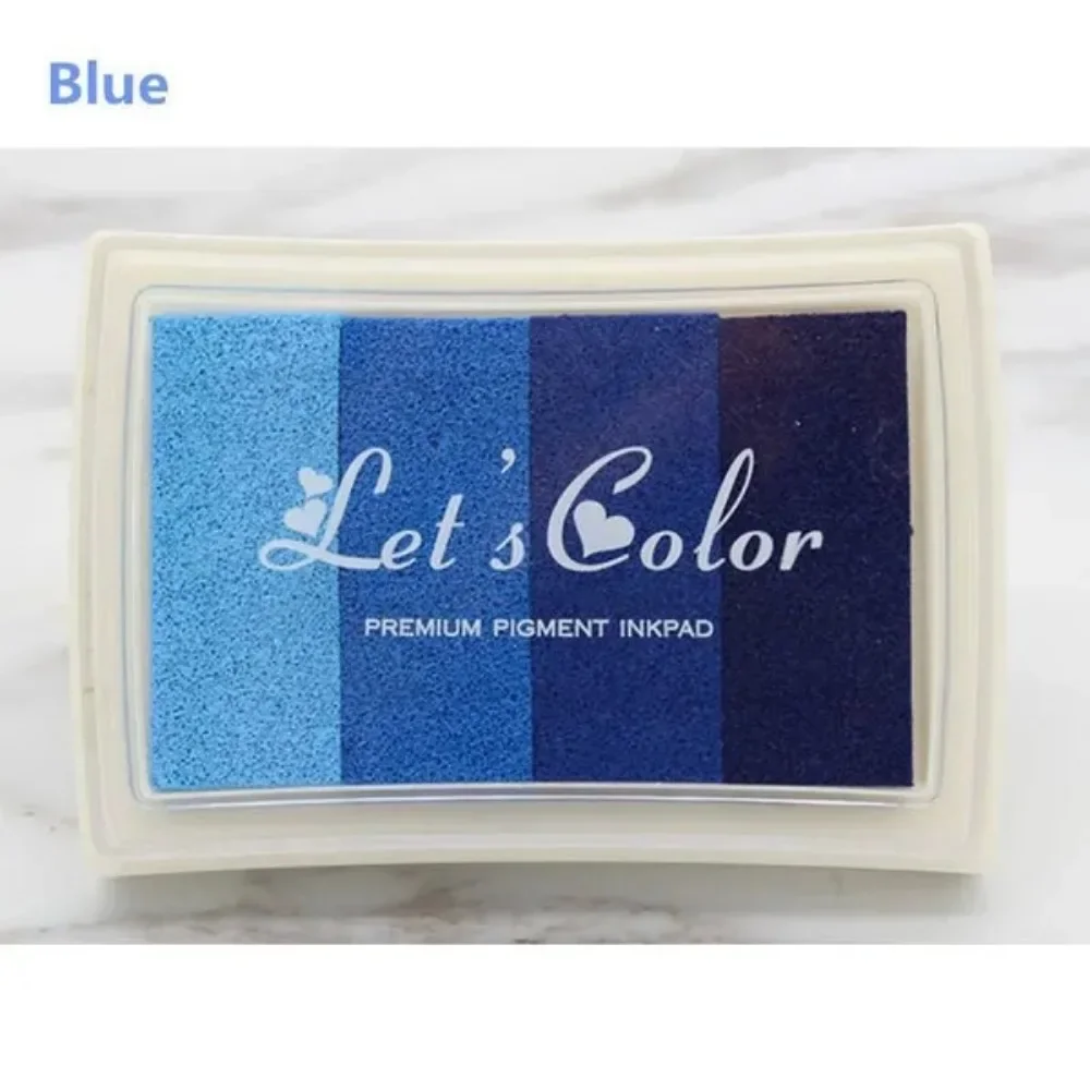 1 Piece Creative Stationery Four-color Gradient Ink Pad DIY Finger Print Painting Seal Stamp Ink Pad