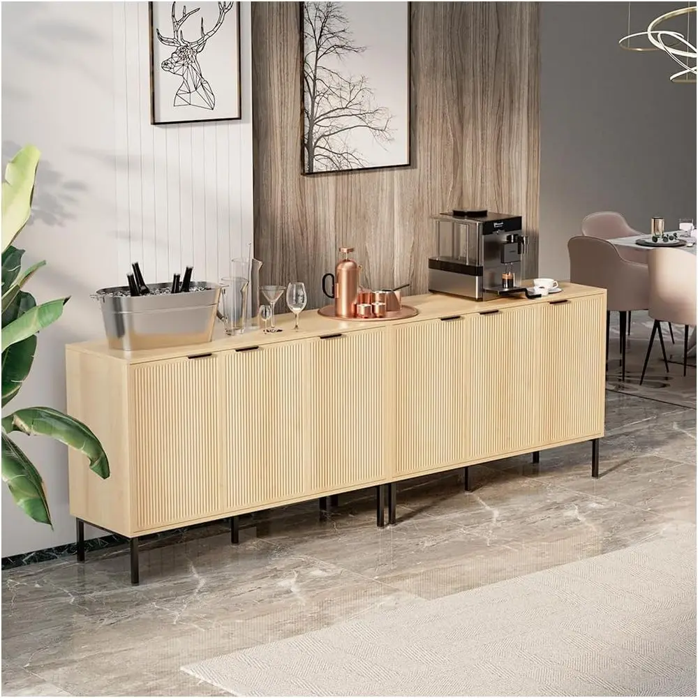 

Двусторонний большой офисный кофейный бар-шкаф с широким акцентным элементом и полками для прихожей или гостиной