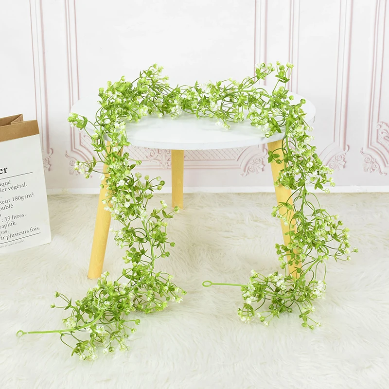 175 cm Künstliche Baby Atem Blumen Rattan Girlande Kunststoff Gefälschte Pflanze Gypsophila Blume Rebe Für Hochzeit Bogen Hause Garten decor