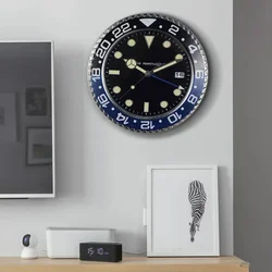 Luxury Wall Clock Design Metal Art Large Digital Luminous 35CM Wall Watches Clock 3D Home Decor Living Room Decoration Clocks