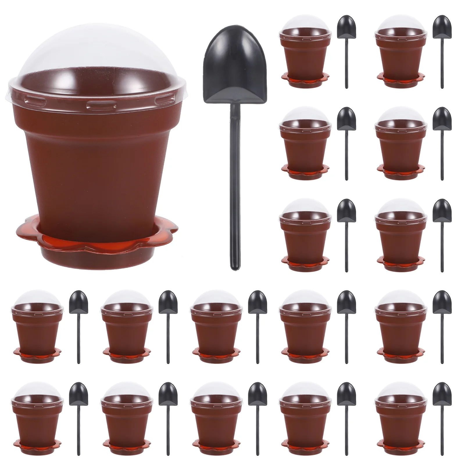 

20 Sets Plant Nursery Pot Decorative Cups Flowerpot Ice Cream Small Cake Mini Flowerpots for Cupcake Soda Glass