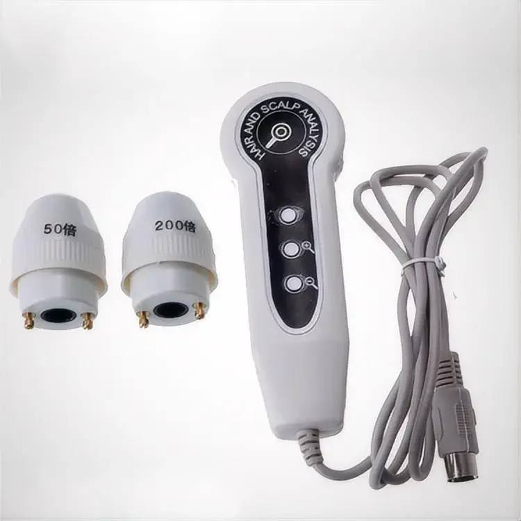 Portable 50X 200X Magnifier Skin Analyzer Hair Scalp Detector Hair Follicles Tester Tool