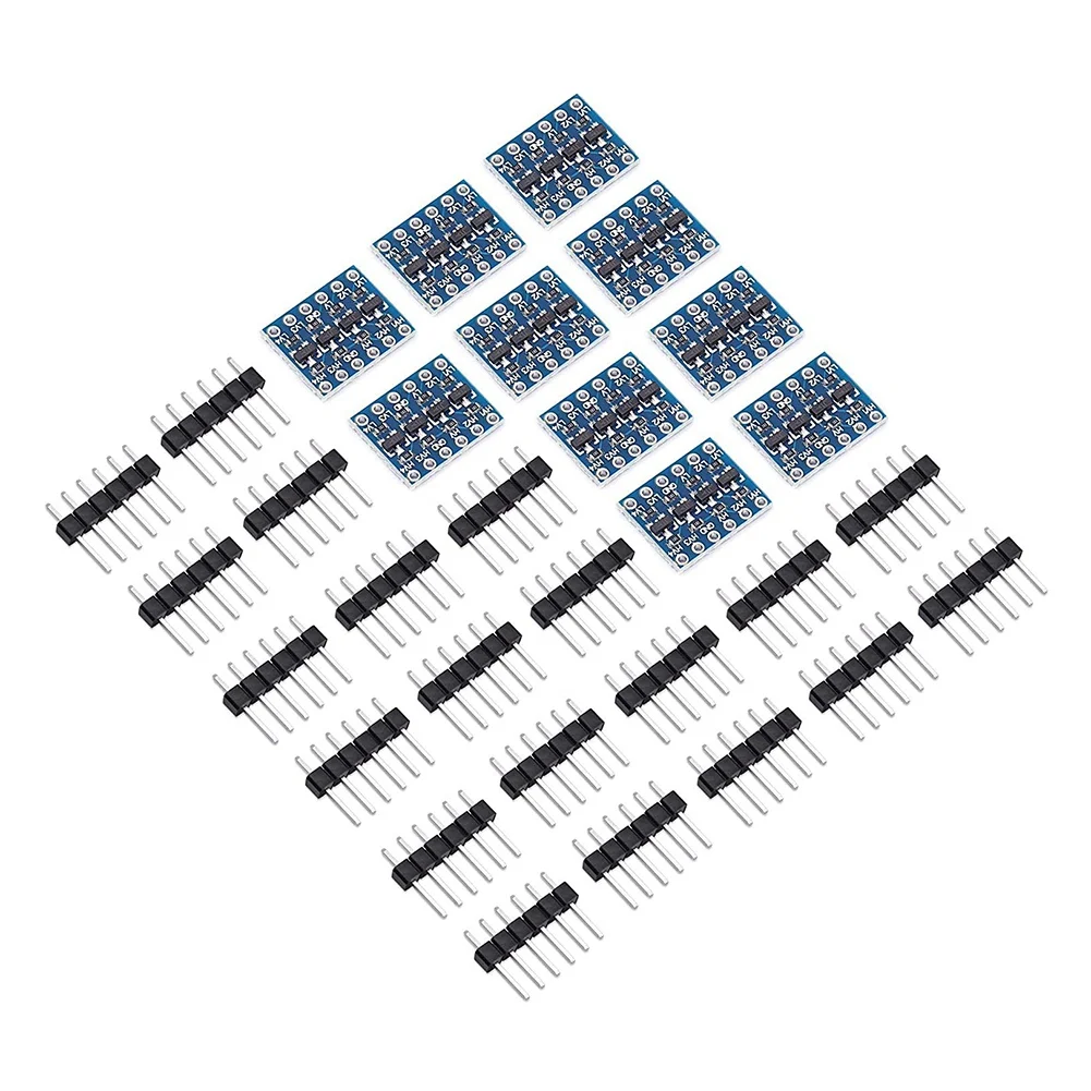 10ชิ้น4ช่อง IIC ตัวแปลงระดับลอจิก I2C โมดูลแบบสองทิศทาง3.3V ถึง5V สำหรับ Arduino