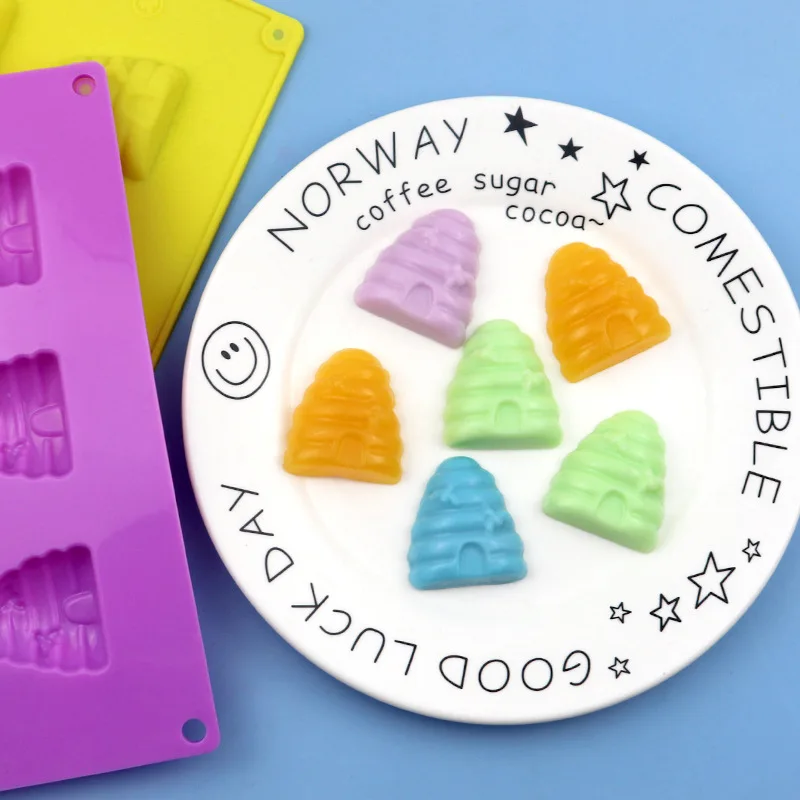 6-connected honeycomb silicone cake mold, rice cake mold, steamed cake mold, handmade soap mold, soft and non-fading