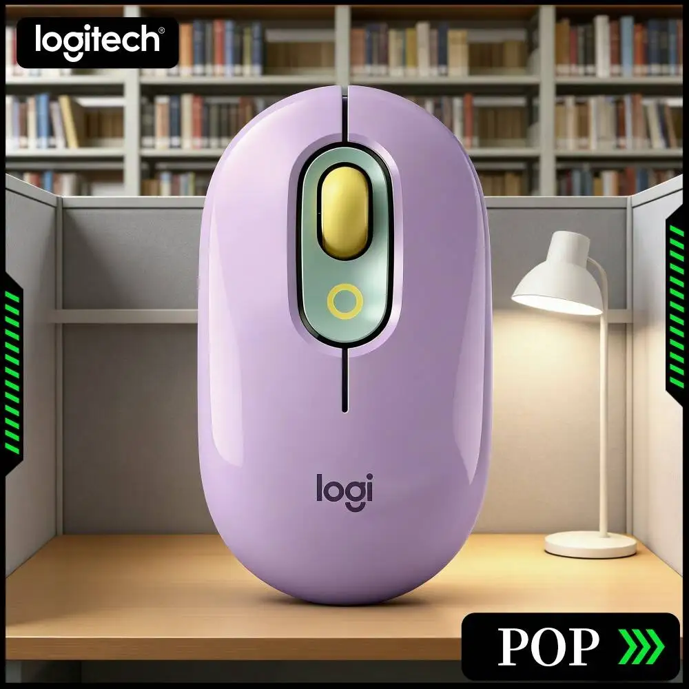Logitech M350 POP Wireless Mouse Multi Device Pairing Soft Shell Mute Operation For Desktop Laptop Travel Office Daily Task