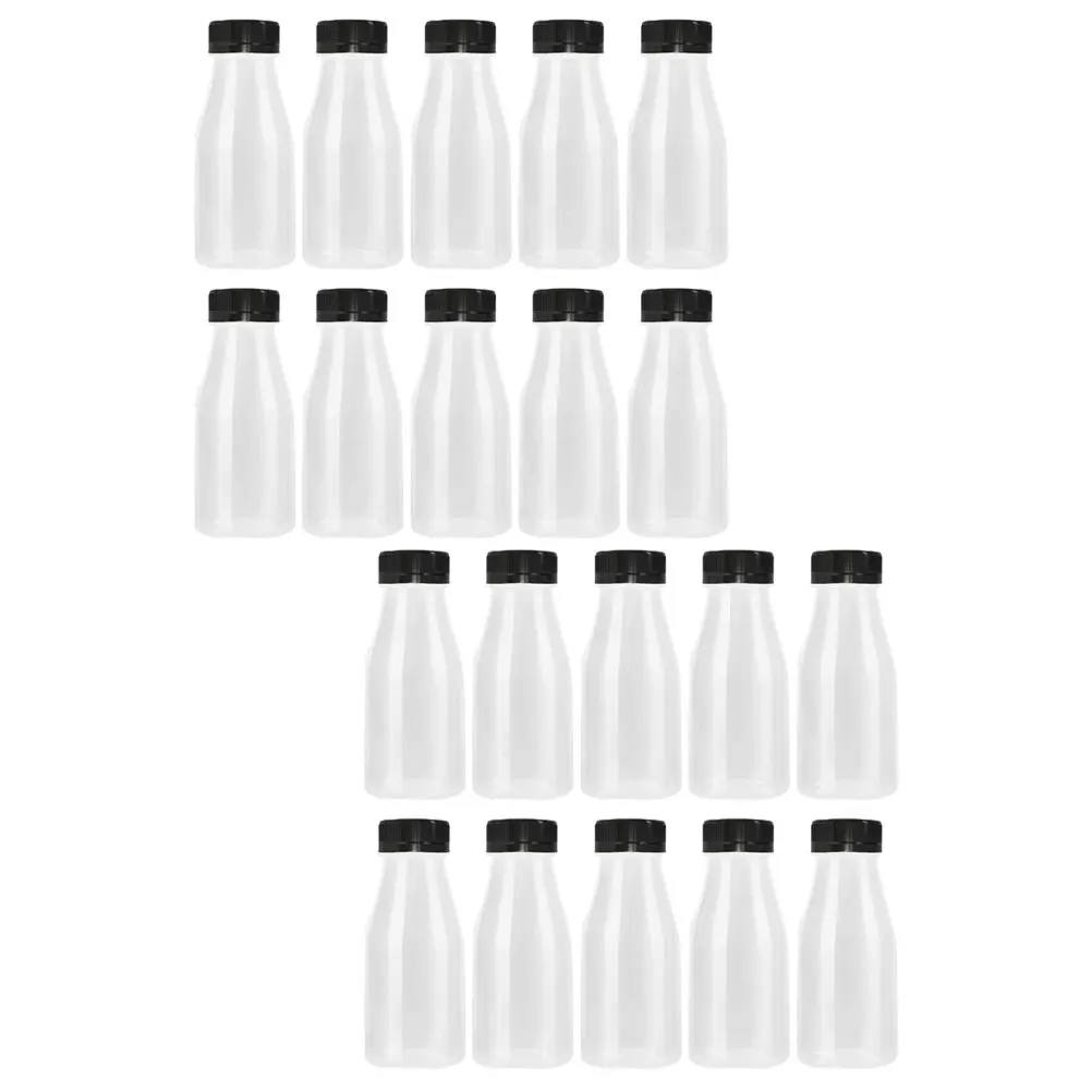 

20pcs Yogurt Bottle PP Plastic Milk Container Leak Proof Lidded Beverage Bottles for School Storage Box