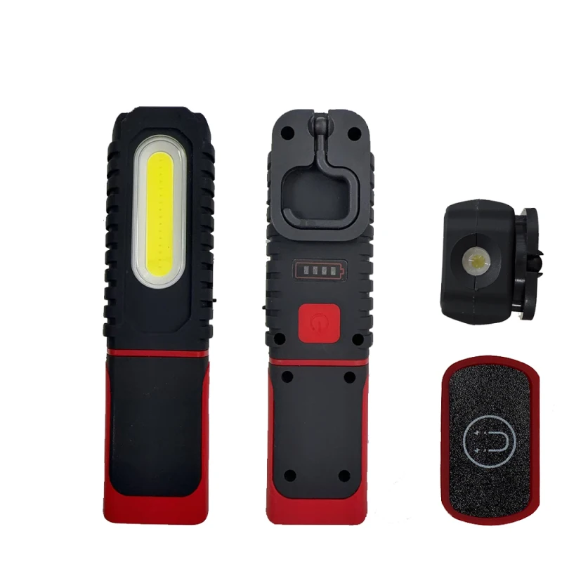 Tragbare USB-wiederaufladbare Arbeitsleuchte, magnetische COB-LED-Taschenlampe, Hängelampe mit eingebautem Akku, 1200 mAh, Camping-Taschenlampe