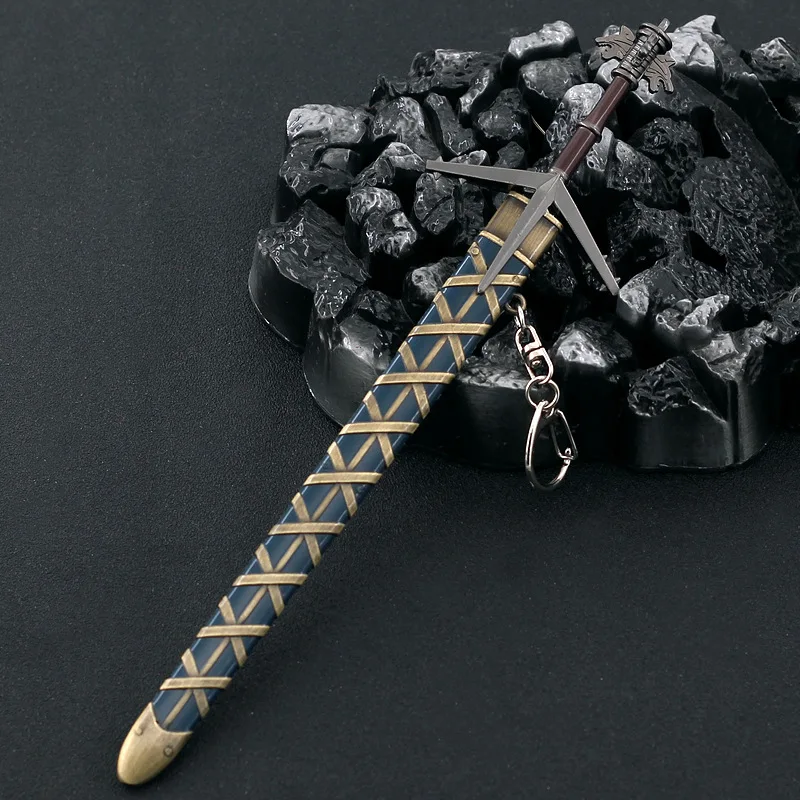 Espada de lago Aerondight de 22CM, totalmente de Metal con funda, artefacto coleccionable, fantasía Medieval, artesanía de acero Noble, arte de exhibición