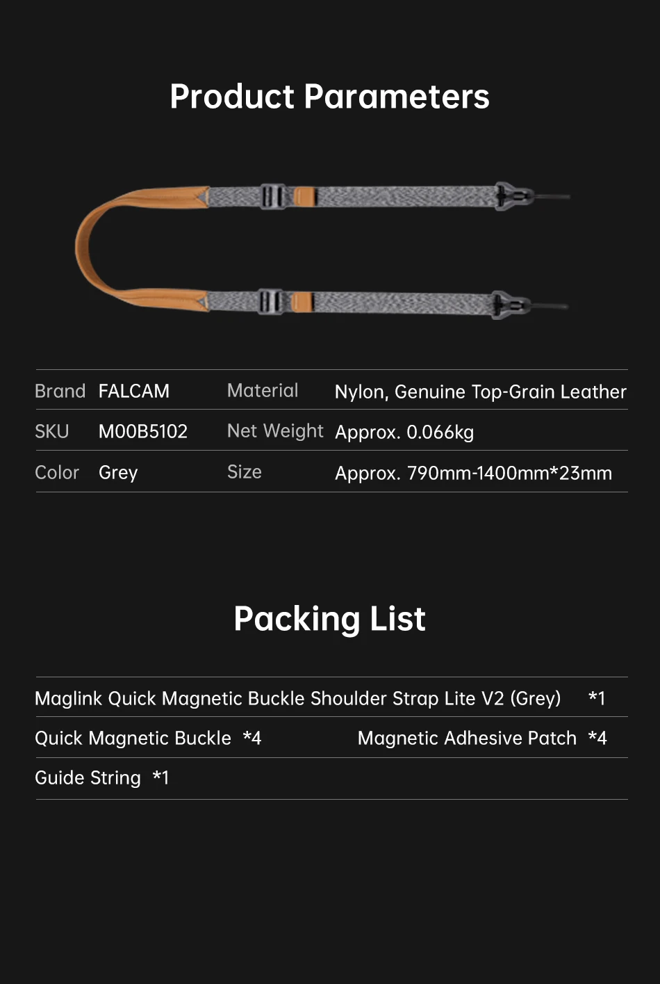 Ulanzi FALCAM MAGLINK Lite V2 Schneller Schultergurt mit magnetischer Schnalle, Kameragurt für spiegellose/kompakte Einsteigerkameras – Detail 9