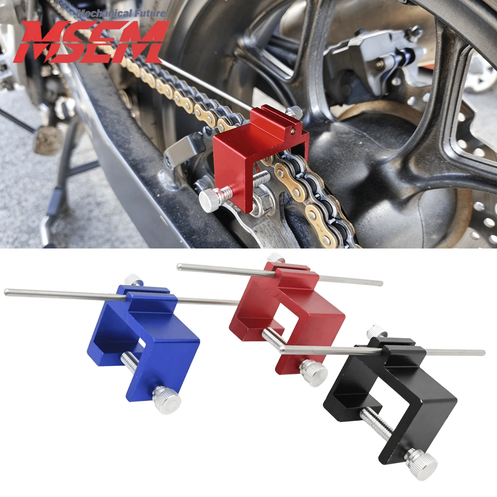 

Universal Motorcycle Chain Alignment Tool Fit For Honda KTM Kawasaki Yamaha Suzuki ATV Dirt Pit Bike