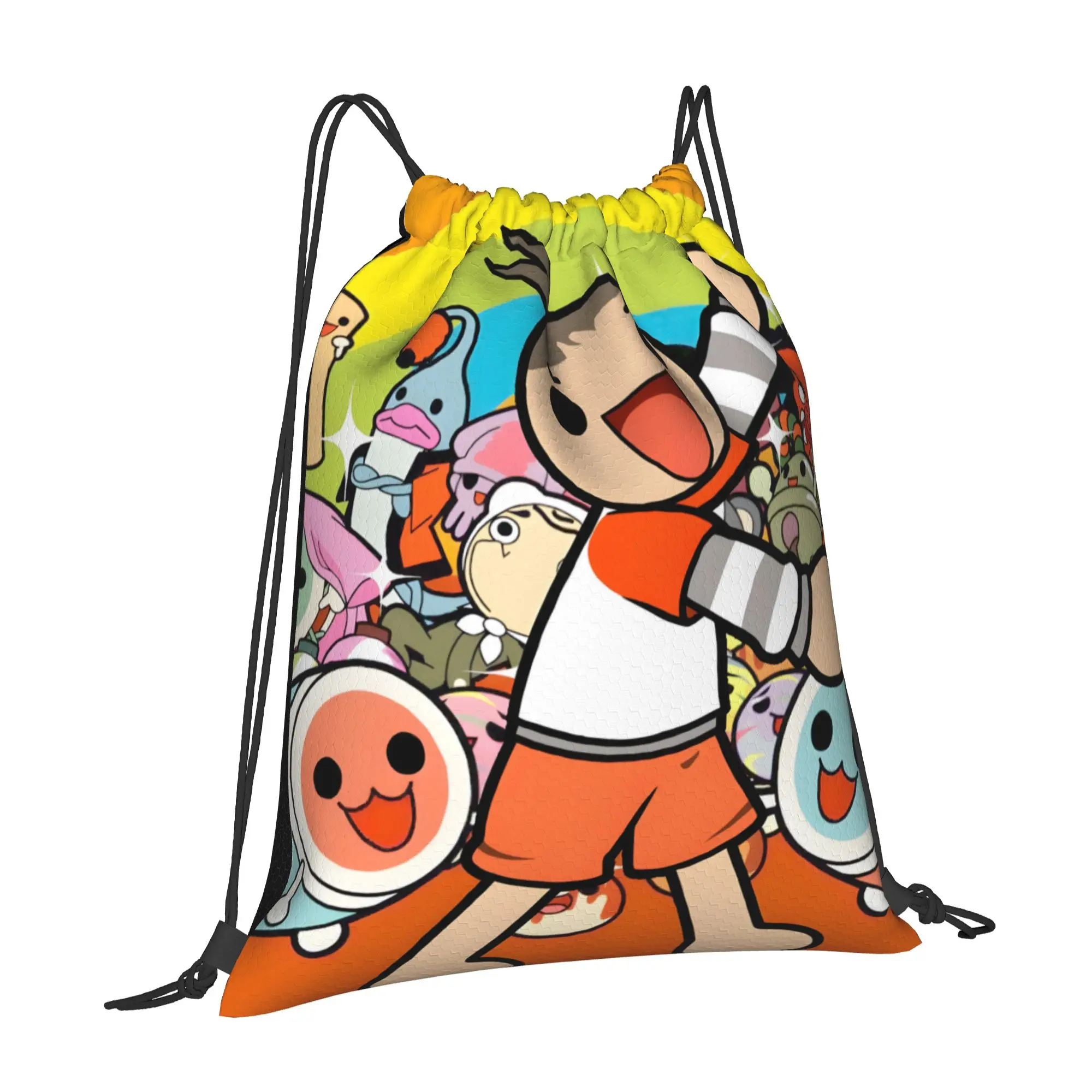 1 pc Taiko no Tatsujin Anime Cartoon  Portable Shopping Drawstring Bags Storage Backpacks